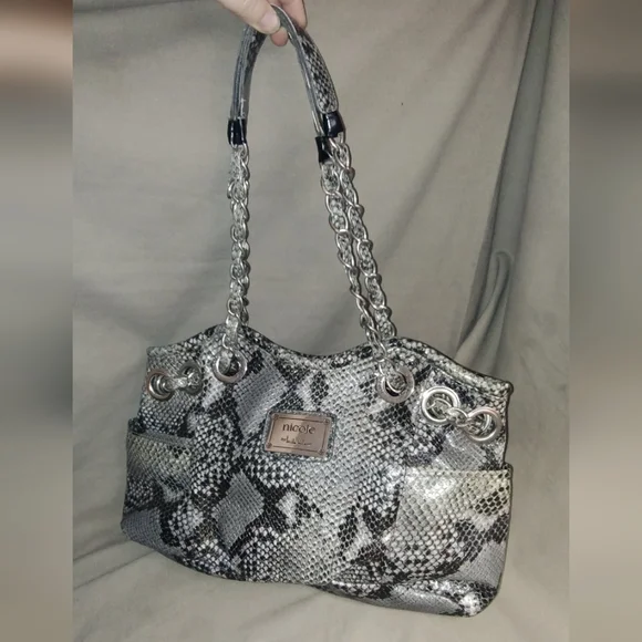 NICOLE BY NICOLE MILLER SNAKESKIN EMBOSSED BAG - Picture 4 of 16